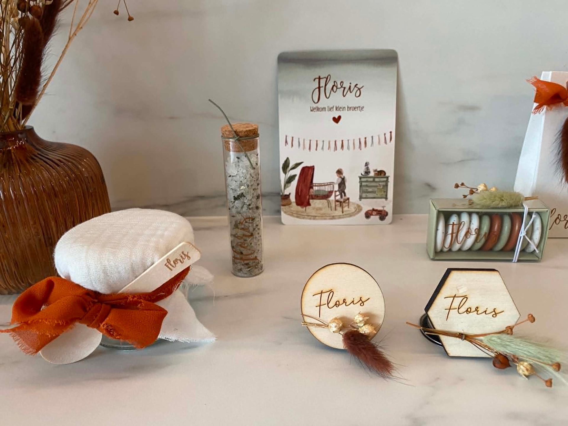 Gepersonaliseerde doopsuiker en geschenkjes voor Floris